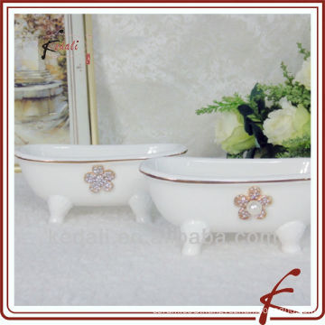 Ceramic soap dish with crystal